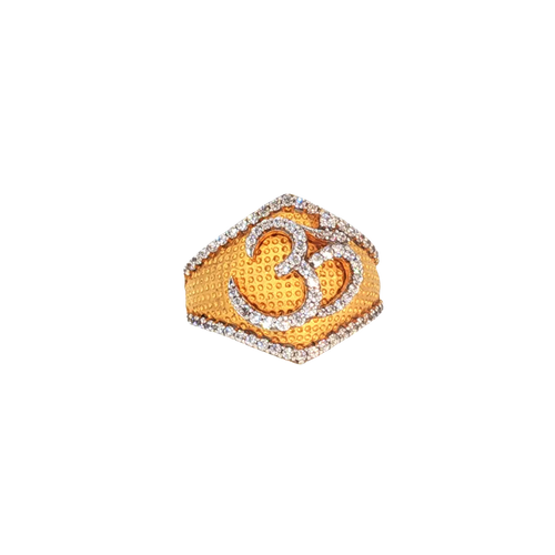 Stylish 22K Yellow Gold Cubic Zirconia Ring – 8.9g Classic Stone Design