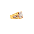 22K Yellow & White Gold 2-Tone Men’s Ring – Size 10.5, 7.5g with Cubic Zirconia