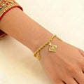 22k Gold Yellow Finish Charm Bracelet with Lobster Lock