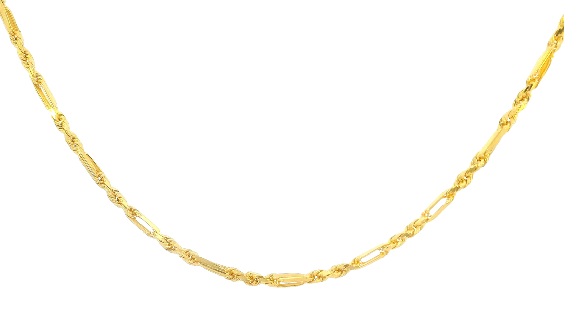 22K Yellow Gold Polished Chain with Lobster Lock