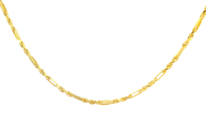 22K Yellow Gold Polished Chain with Lobster Lock
