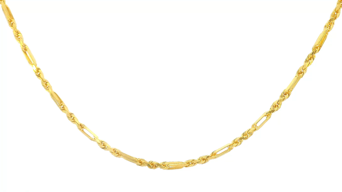 22K Yellow Gold Polished Chain with Lobster Lock