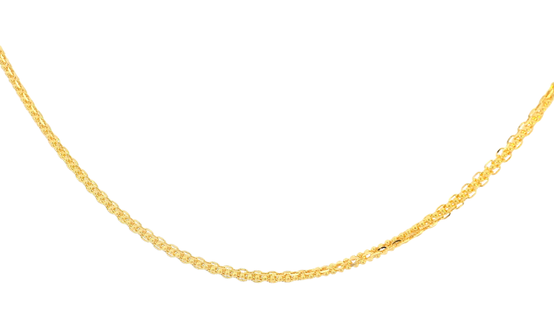 22K Yellow Gold Polished Chain with Lobster Lock