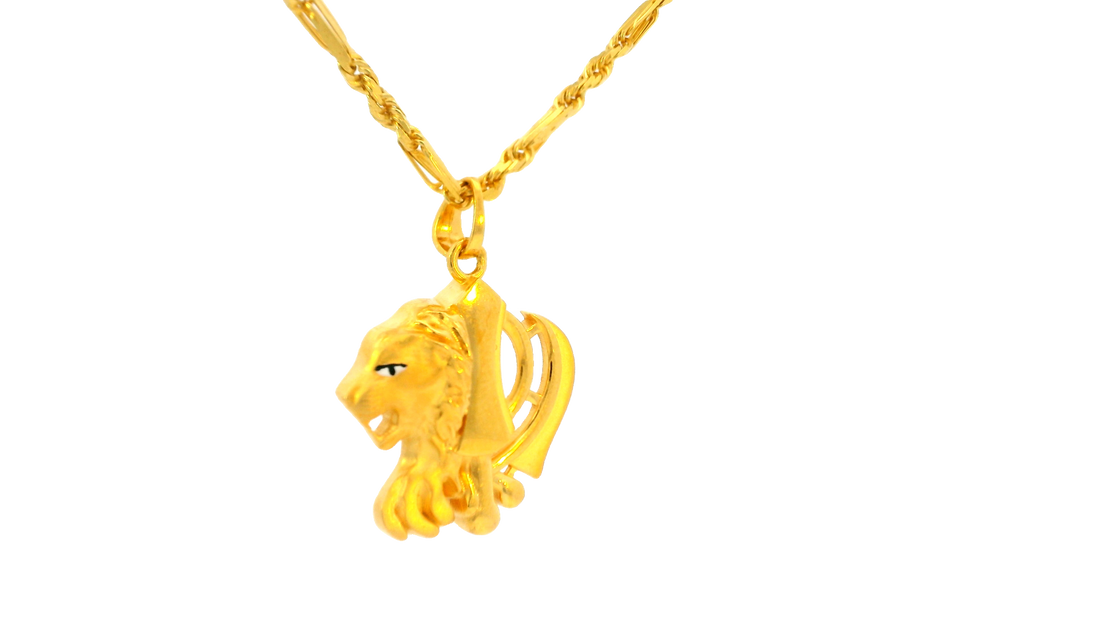 22K Yellow Gold Polished Pendant • 1 Inch