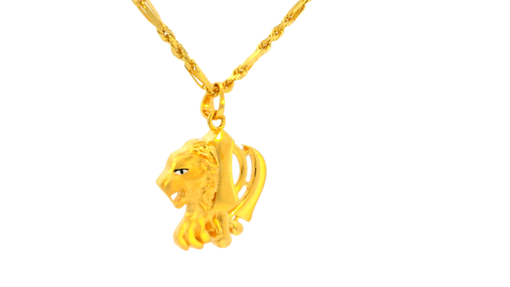 22K Yellow Gold Polished Pendant • 1 Inch