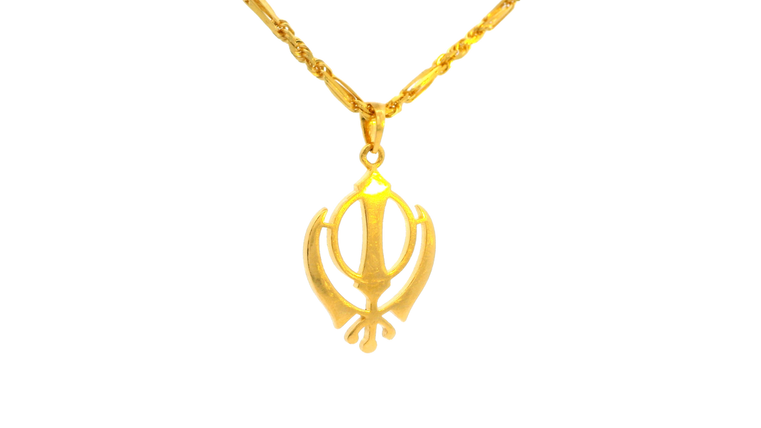 22K Yellow Gold Polished Pendant • 1 Inch