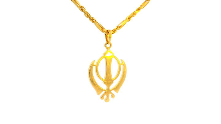 22K Yellow Gold Polished Pendant • 1 Inch