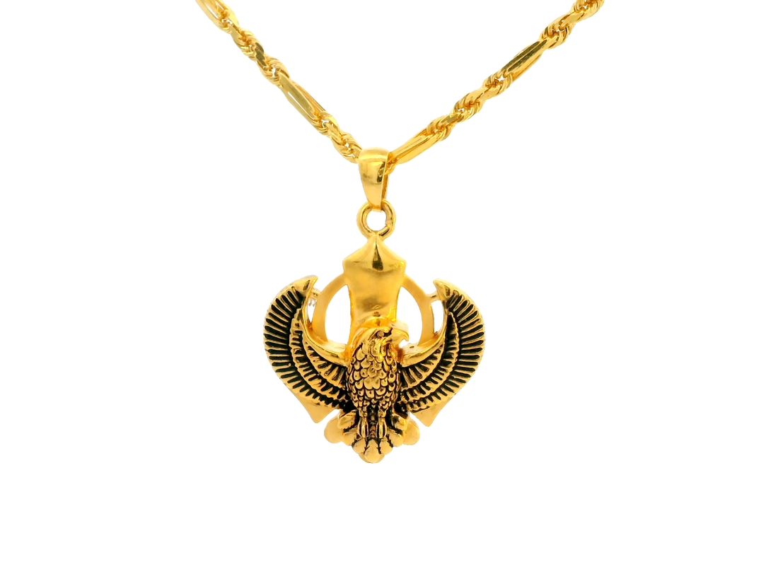 22K Yellow Gold Polished Pendant • 1 Inch