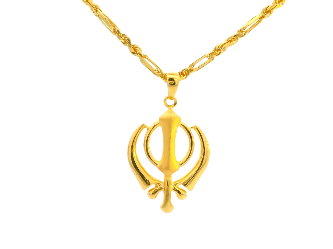 22K Yellow Gold Polished Pendant • 1 Inch