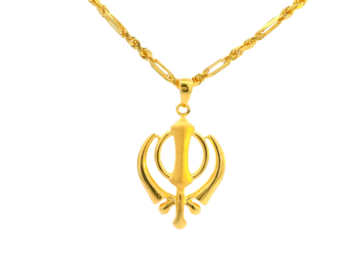 22K Yellow Gold Polished Pendant • 1 Inch