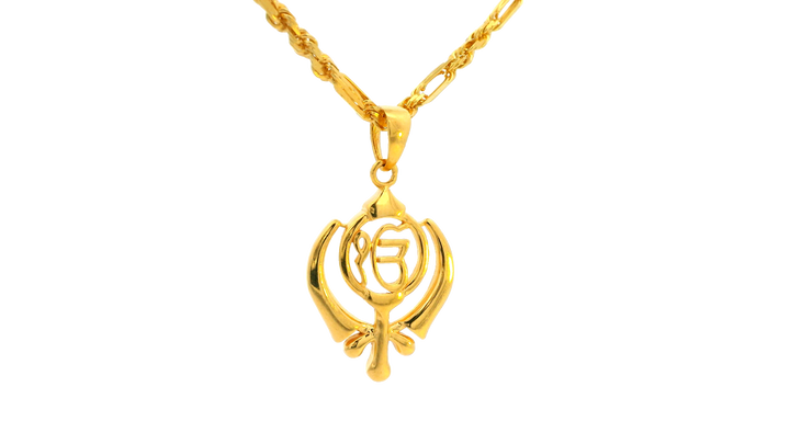 22K Yellow Gold Polished Pendant • 1 Inch