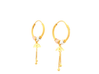 22K Yellow, White & Rose Gold Polished Hoop Earrings
