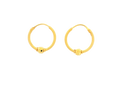 22K Yellow Gold Polished Hoop Earrings