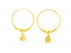 22K Yellow Gold Polished Hoop Earrings