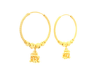 22K Yellow Gold Polished Hoop Earrings
