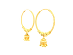 22K Yellow Gold Polished Hoop Earrings