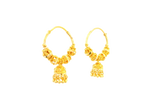 22K Yellow Gold Polished Hoop Earrings