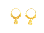 22K Yellow Gold Polished Hoop Earrings