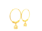 22K Yellow Gold Polished Hoop Earrings