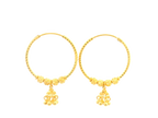 22K Yellow Gold Polished Hoop Earrings