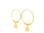 22K Yellow Gold Polished Hoop Earrings