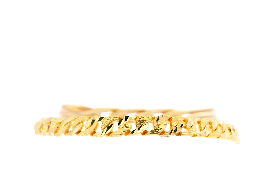 22K Yellow Gold Polished Bracelet with Lobster Lock