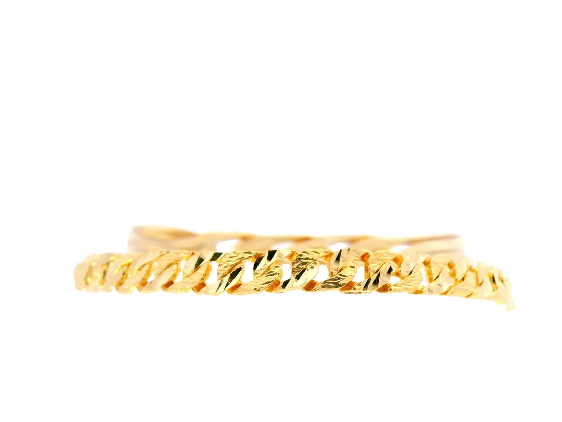 22K Yellow Gold Polished Bracelet with Lobster Lock