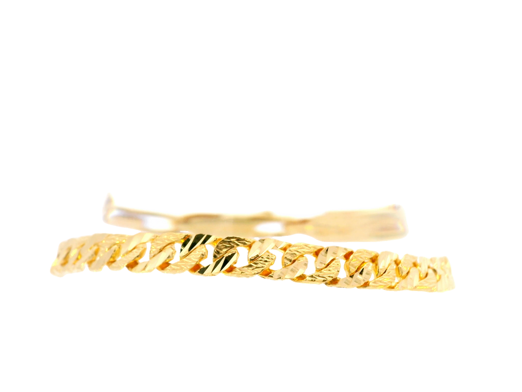 22K Yellow Gold Polished Bracelet with Lobster Lock