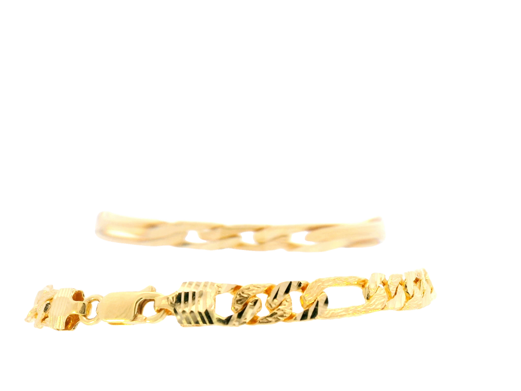 22K Yellow Gold Polished Bracelet with Lobster Lock