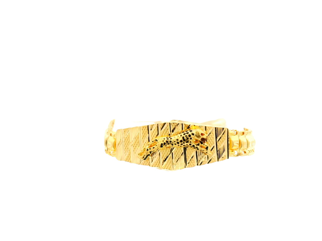 22K Yellow Gold Polished Bracelet with S Lock • 5 Inches