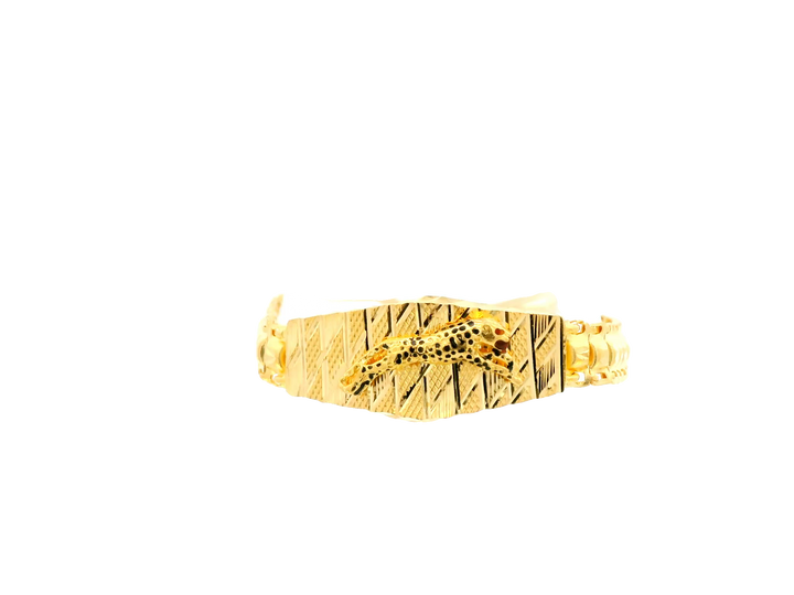 22K Yellow Gold Polished Bracelet with S Lock • 5 Inches