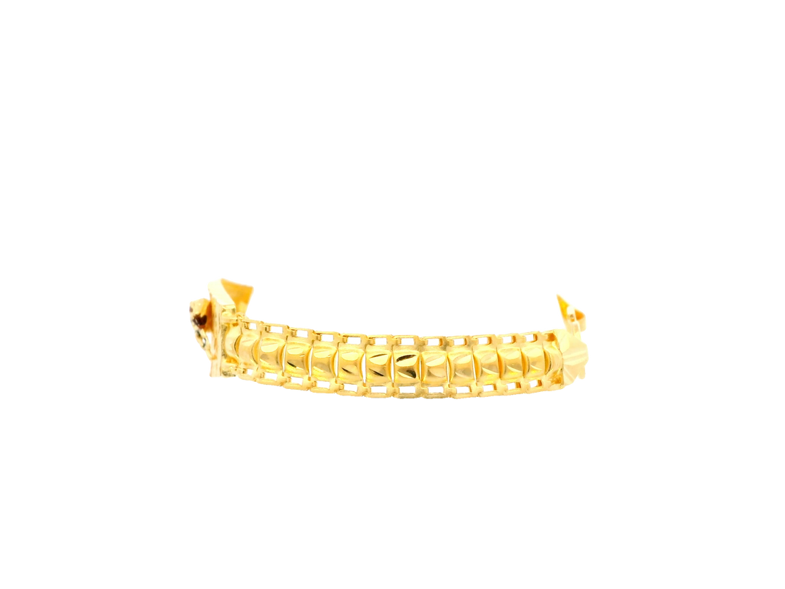 22K Yellow Gold Polished Bracelet with S Lock • 5 Inches