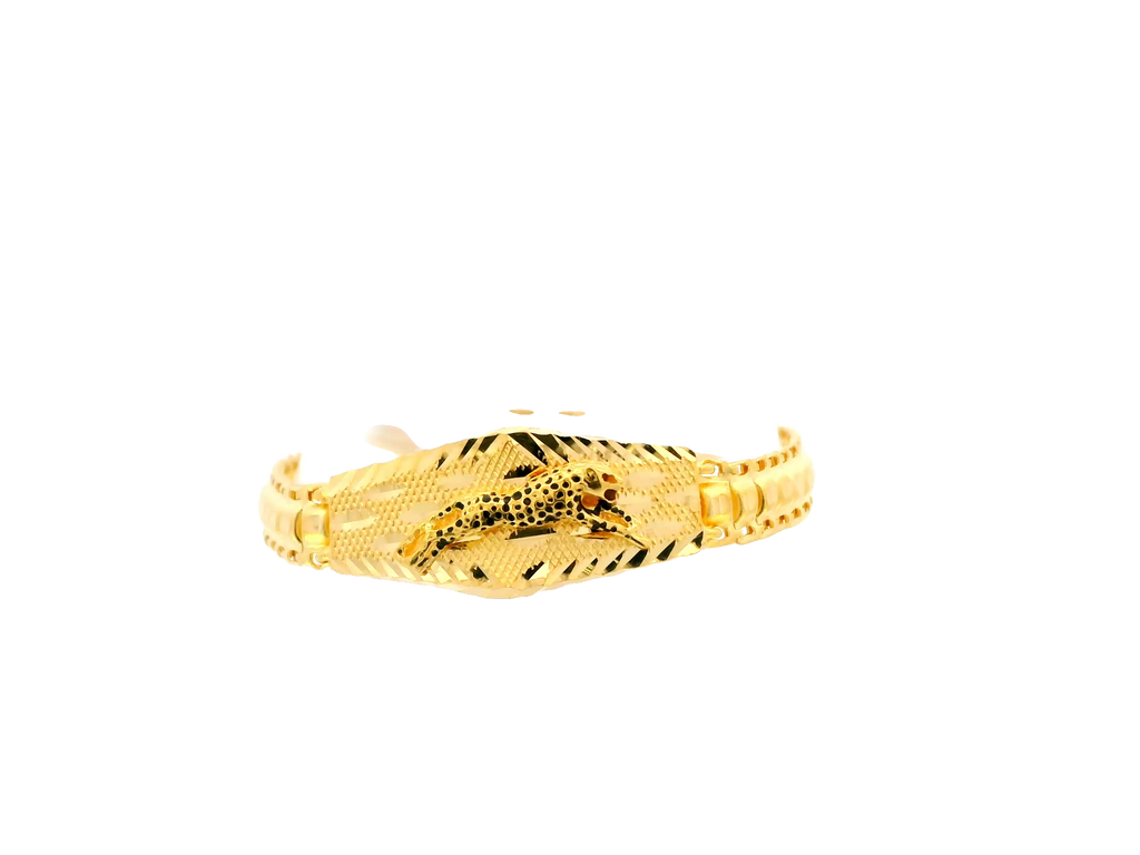 22K Yellow Gold Polished Bracelet with S Lock
