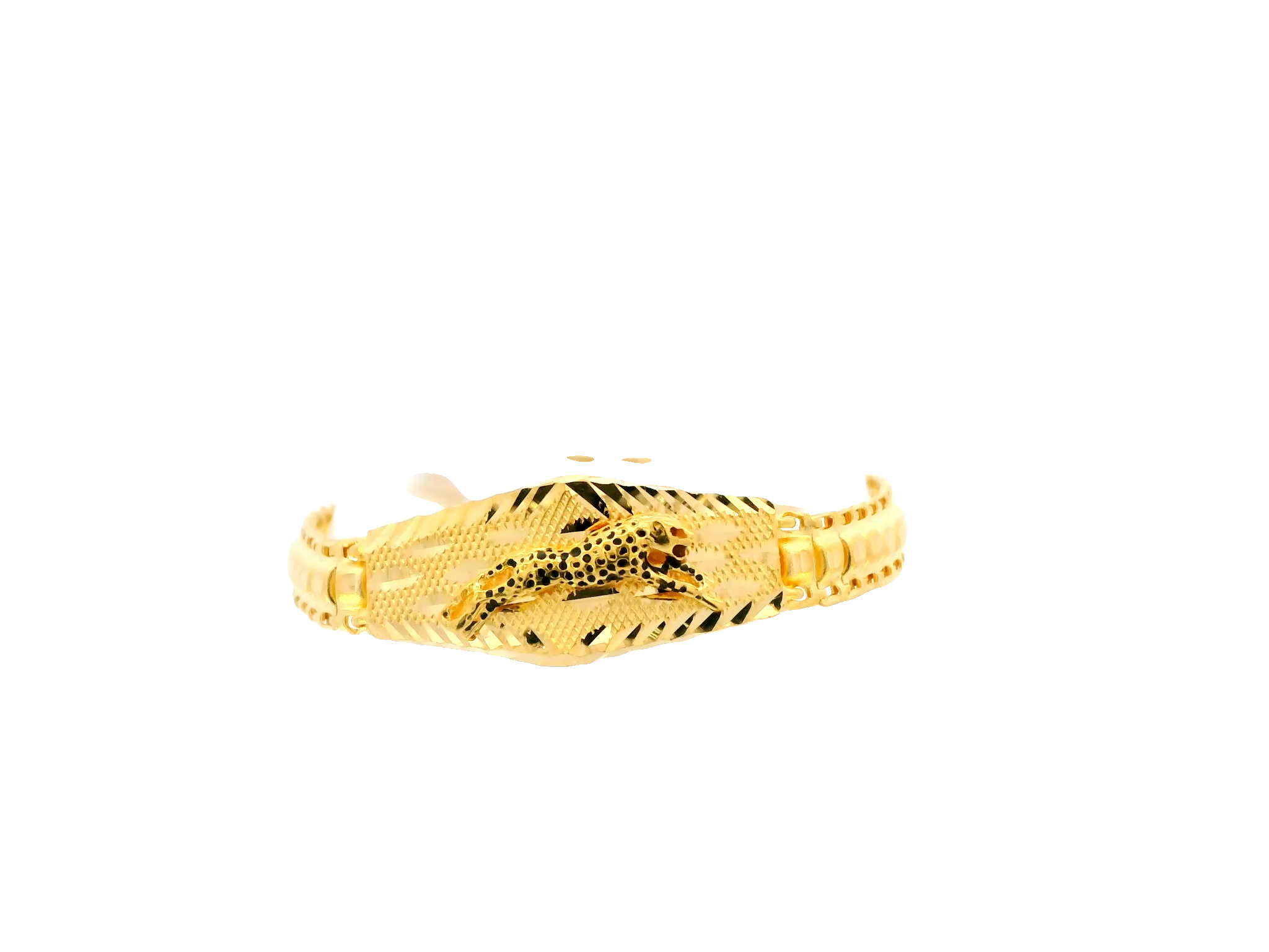 22K Yellow Gold Polished Bracelet with S Lock