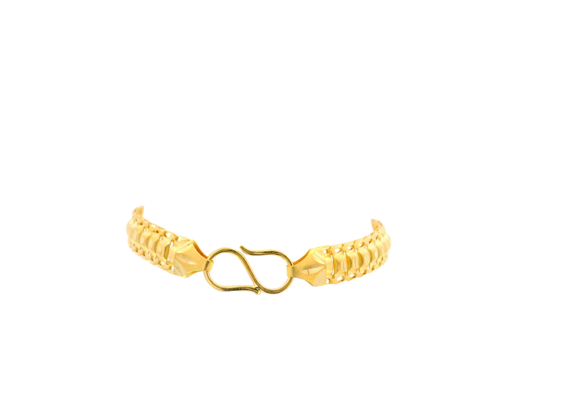 22K Yellow Gold Polished Bracelet with S Lock • 5 Inches