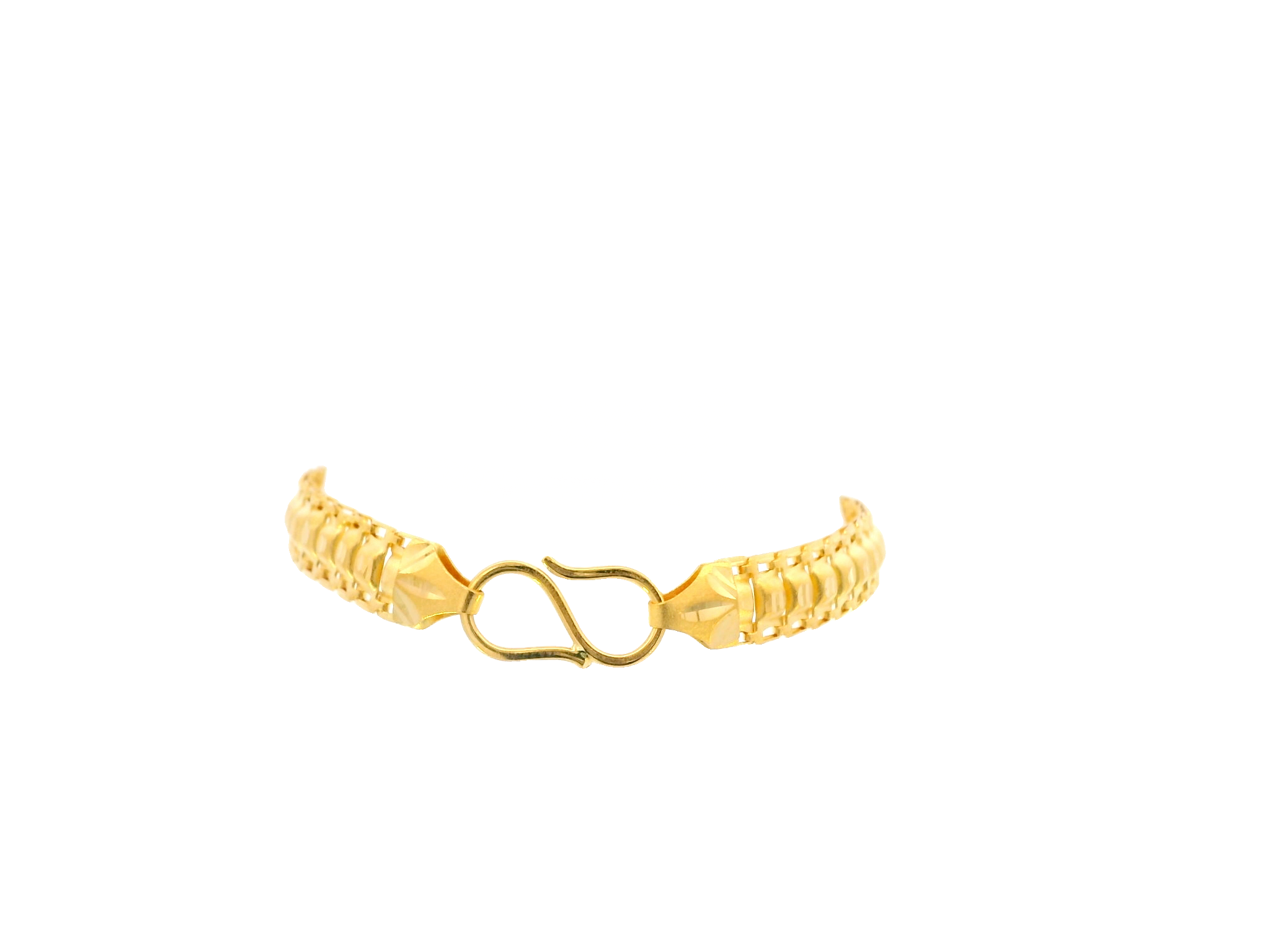 22K Yellow Gold Polished Bracelet with S Lock