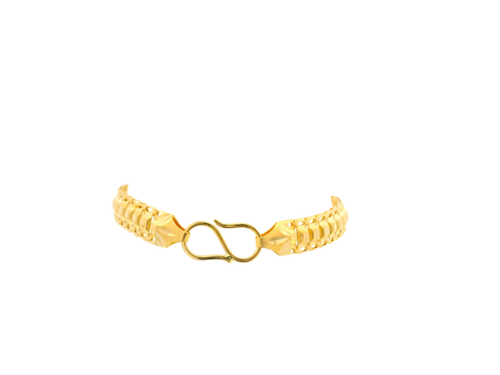 22K Yellow Gold Polished Bracelet with S Lock • 5 Inches