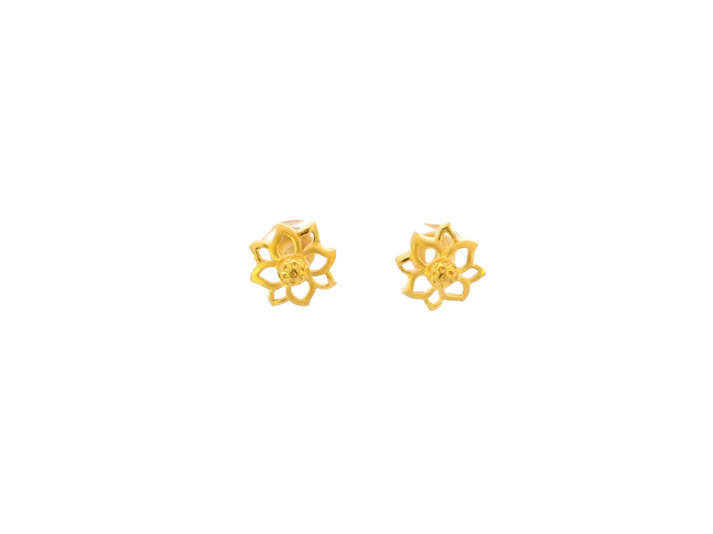 22K Yellow Gold Polished Stud Earrings