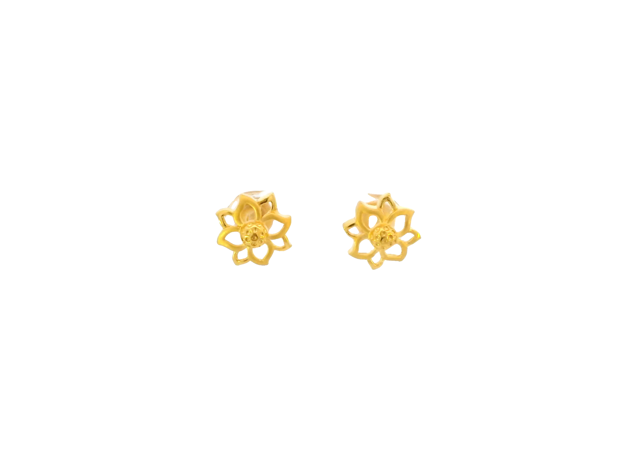 22K Yellow Gold Polished Stud Earrings