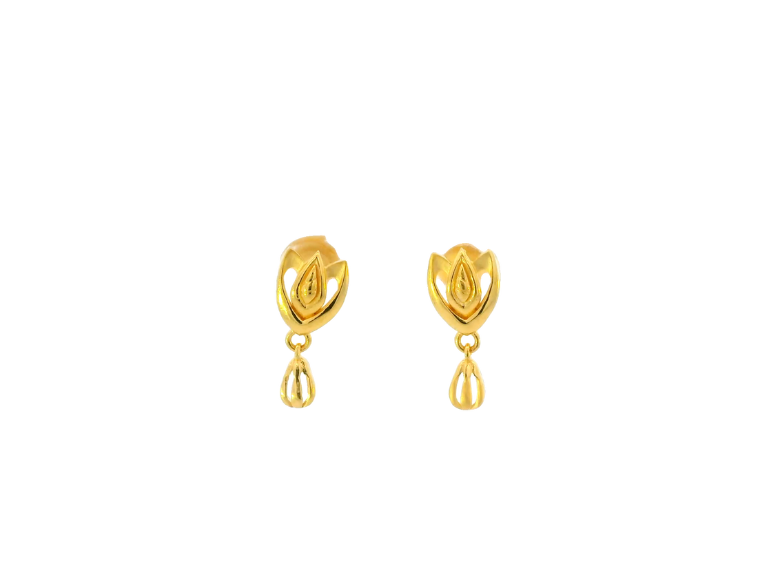 22K Yellow Gold Polished Stud Earrings