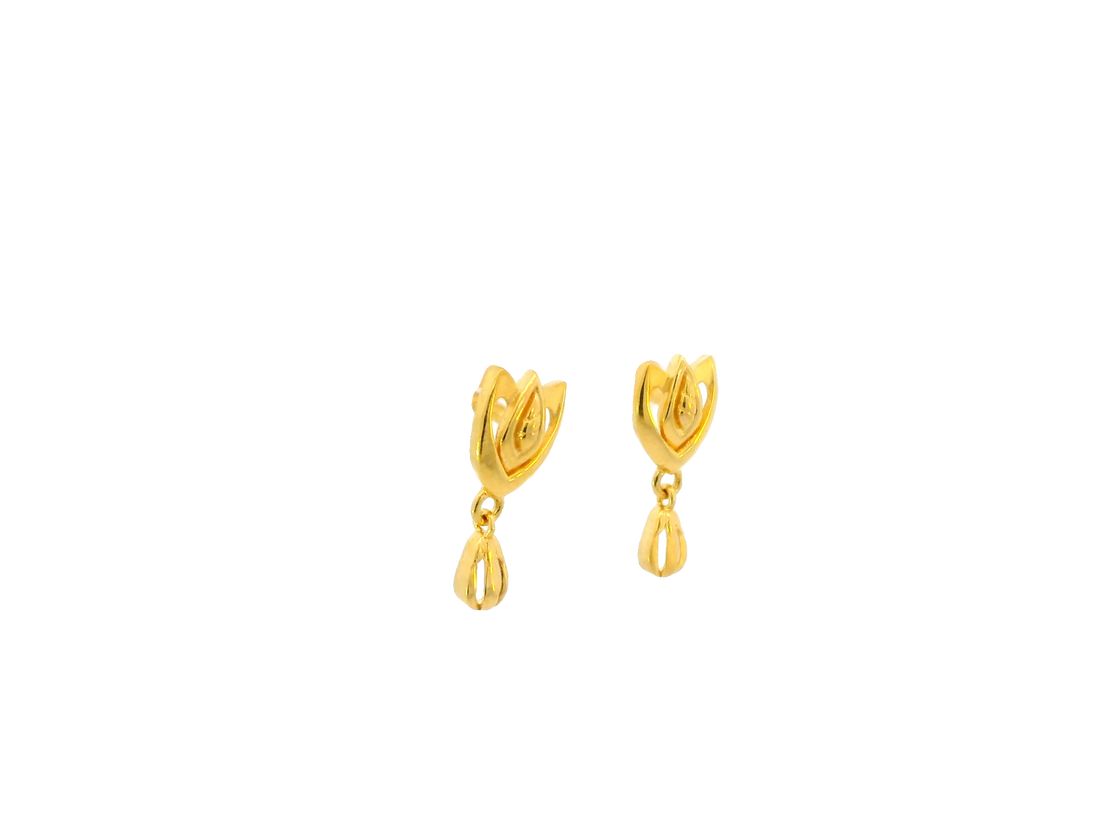 22K Yellow Gold Polished Stud Earrings