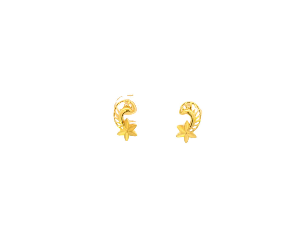 22K Yellow Gold Polished Stud Earrings