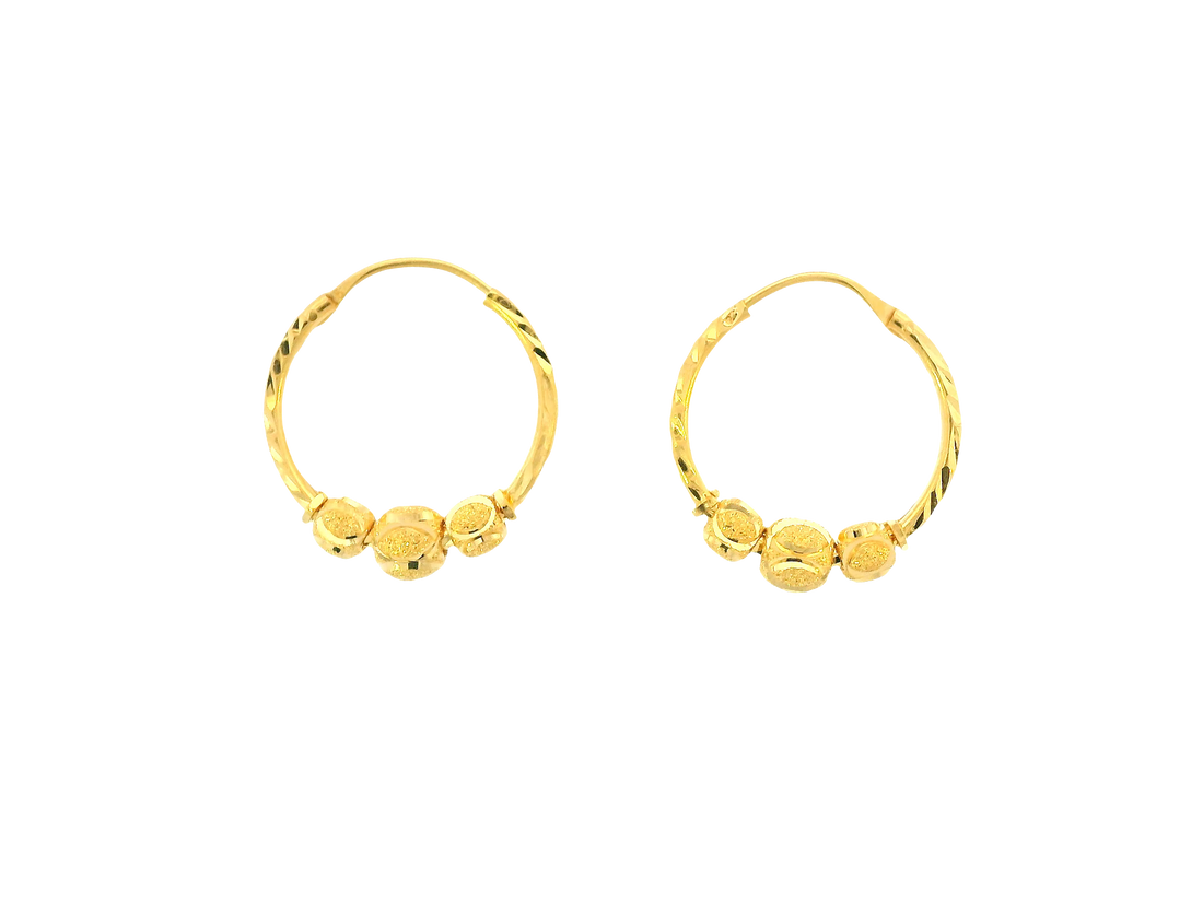 22K Yellow Gold Mini Hoop Earrings