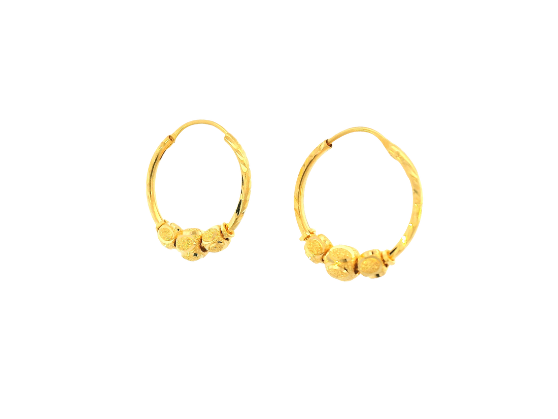 22K Yellow Gold Mini Hoop Earrings