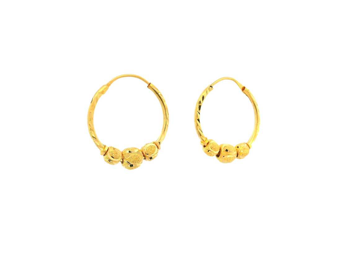 22K Yellow Gold Mini Hoop Earrings