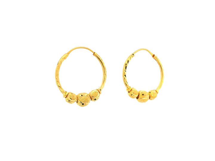 22K Yellow Gold Mini Hoop Earrings