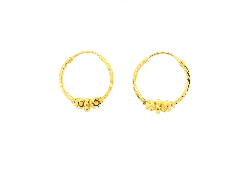 22K Yellow Gold Petite Hoop Earrings