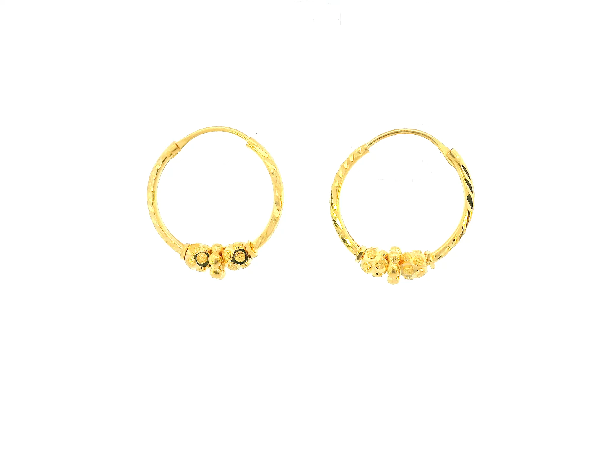 22K Yellow Gold Petite Hoop Earrings
