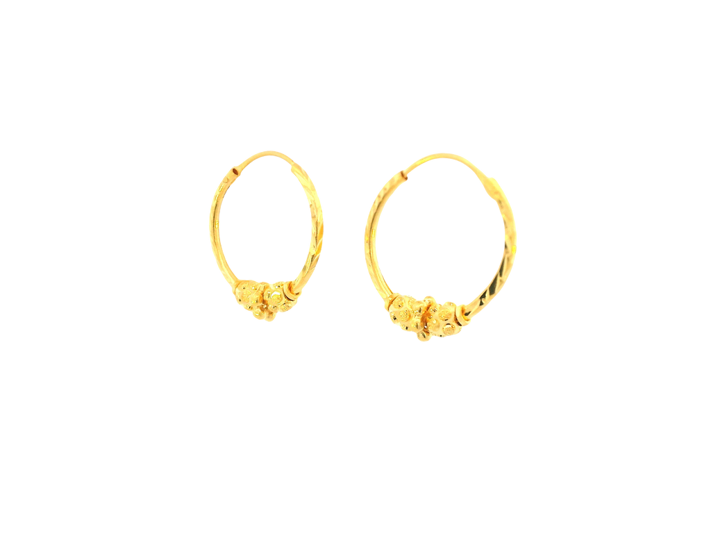 22K Yellow Gold Petite Hoop Earrings