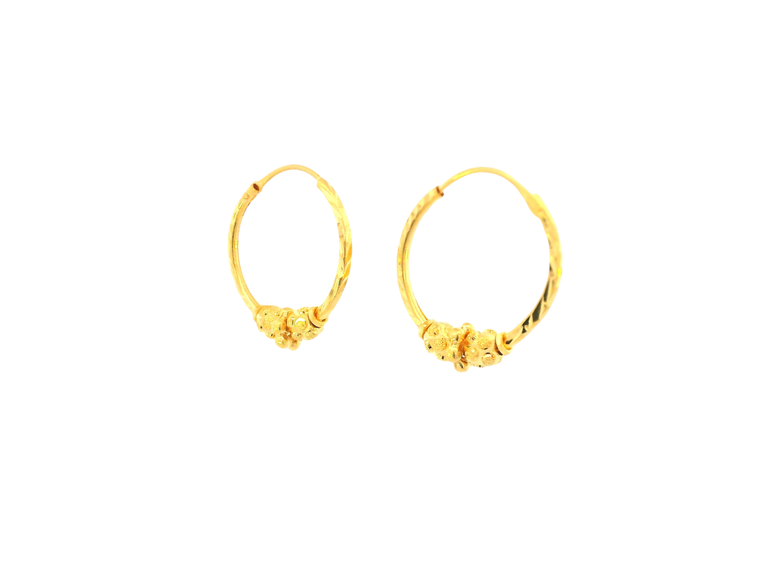 22K Yellow Gold Petite Hoop Earrings